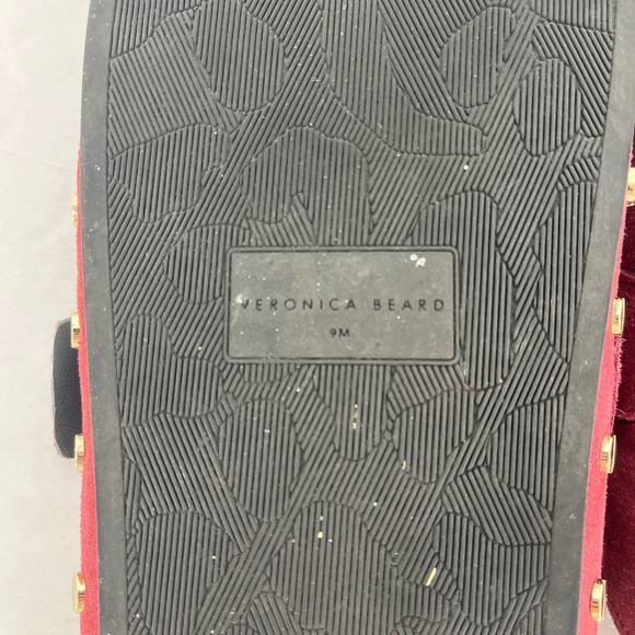 Veronica Beard Fern Suede Mule Clog Maroon Red Women's Size 9 - Picture 3 of 12